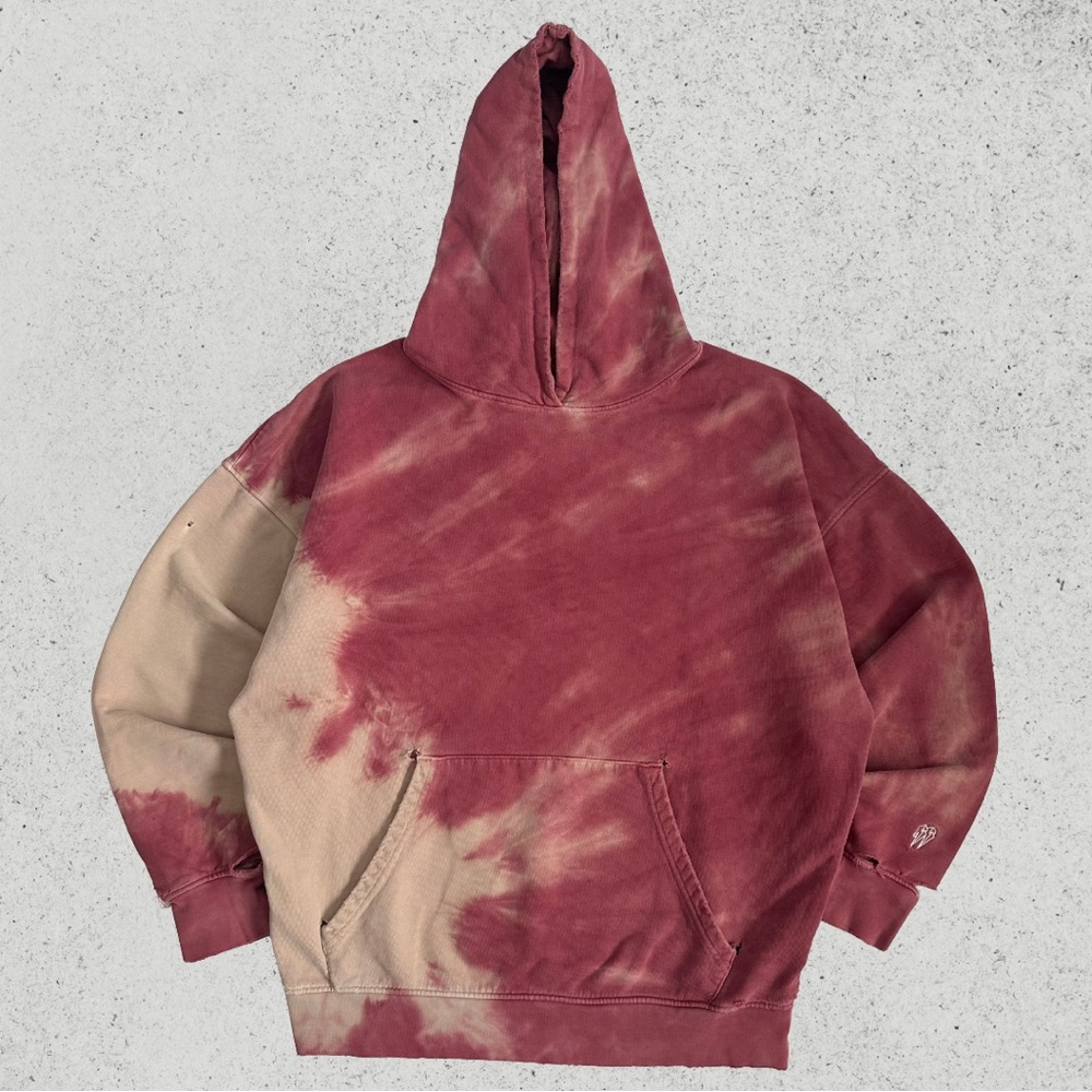EN.ES Faded and Distressed Streetwear Tie-Dye Style Hoodie